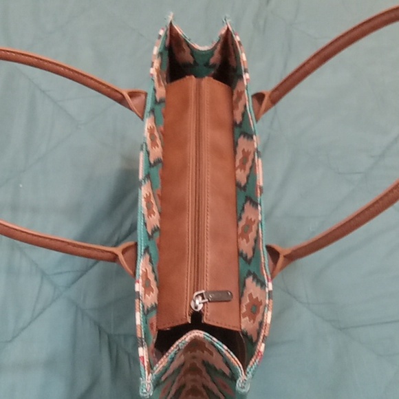 Brand New With Tags Wrangler Southwest Aztec Retro Canvas Tote Bag New - Picture 4 of 8